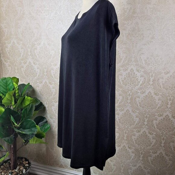 Traveler's by Chico's Size 3 (US L) Black Sleeveless Tunic Top Side Vents NWT - Picture 3 of 12